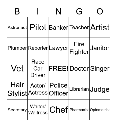 Career Bingo Card