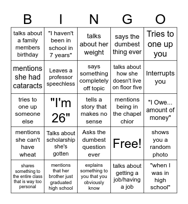 I wish this was a joke. Bingo Card