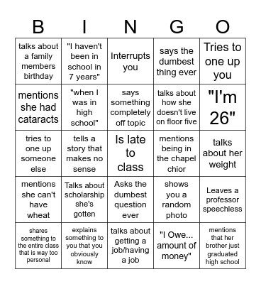 I wish this was a joke. Bingo Card
