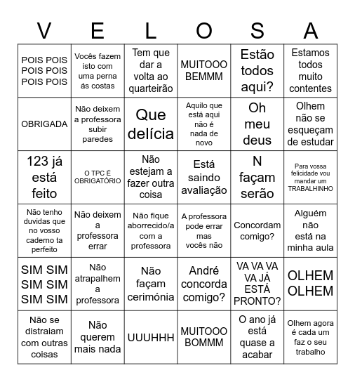 Bingo da bruxa Bingo Card