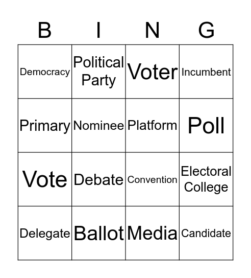 Election Bingo Card