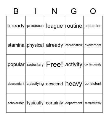 VIDEO GAMES Bingo Card