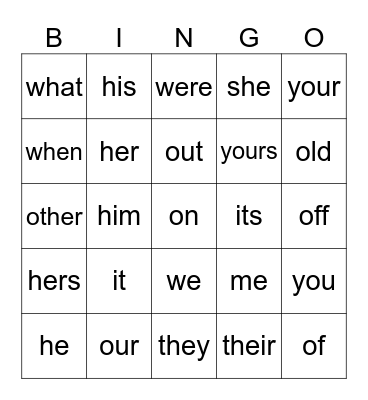 September 29 Bingo Card