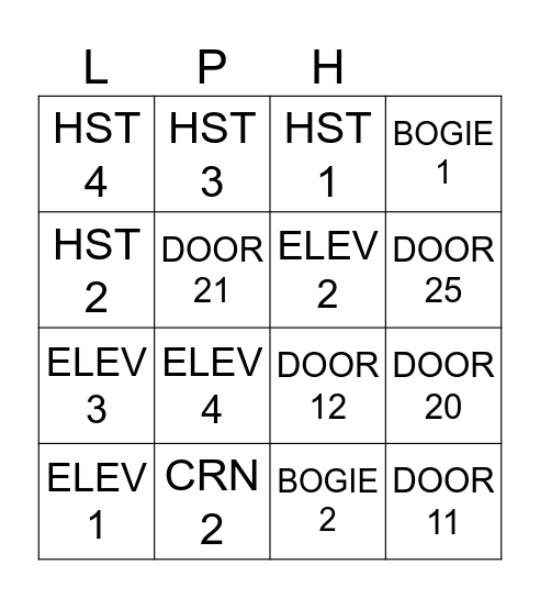 What's failing next in LPH Bingo Card