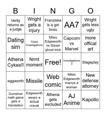 AA production Trailer Bingo Card