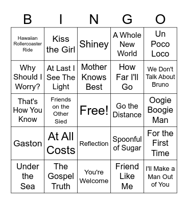 Disney Bingo 3 Bingo Card