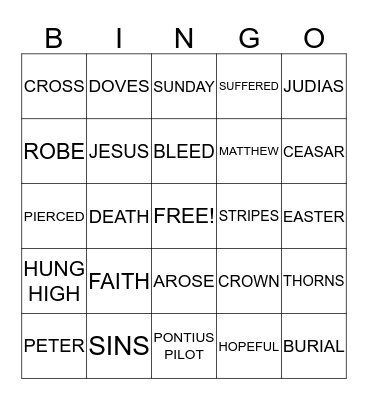 HAPPY RESURREECTION Bingo Card