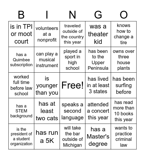 Find someone who... Bingo Card