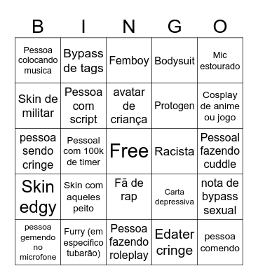 Write a letter bingo (feito por diogo) Bingo Card
