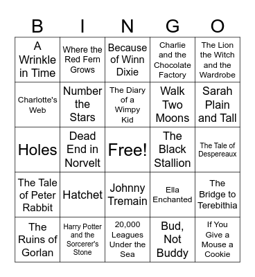 Library Bingo Card