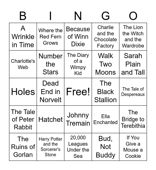 Library Bingo Card