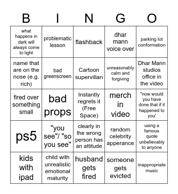 Dhar Mann Bingo v2 Bingo Card