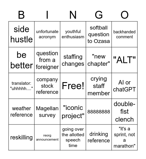 Fall Soukai Bingo 2024 Bingo Card