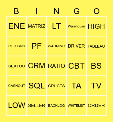 RETURNS Bingo Card