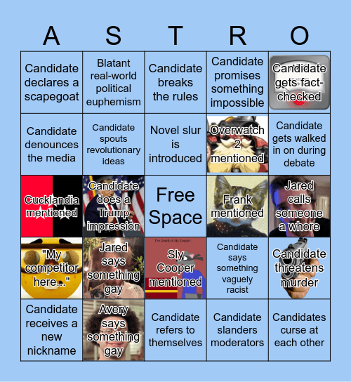 ASTRO LOUNGE DEBATE Bingo Card