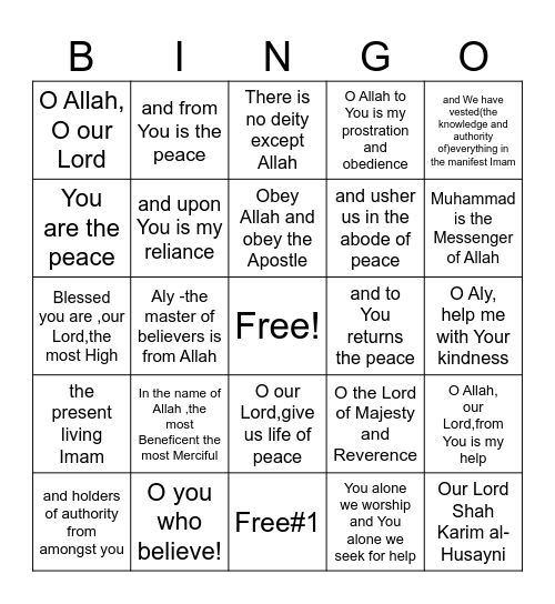 Meaning 2 Bingo Card