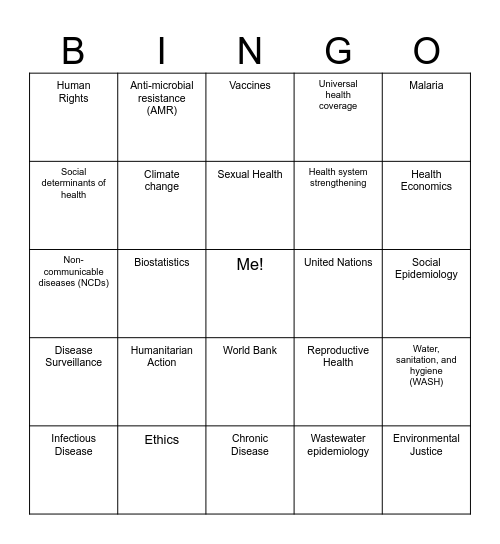 GH Social Bingo Card