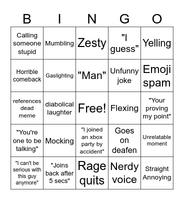 Marshall Bingo Card