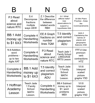 MALCOLM 9/30 to 10/4 Bingo Card