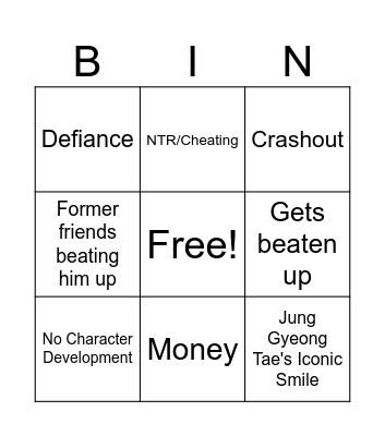 Boyhood (2023) Episodes 7 (Onwards) Bingo Card