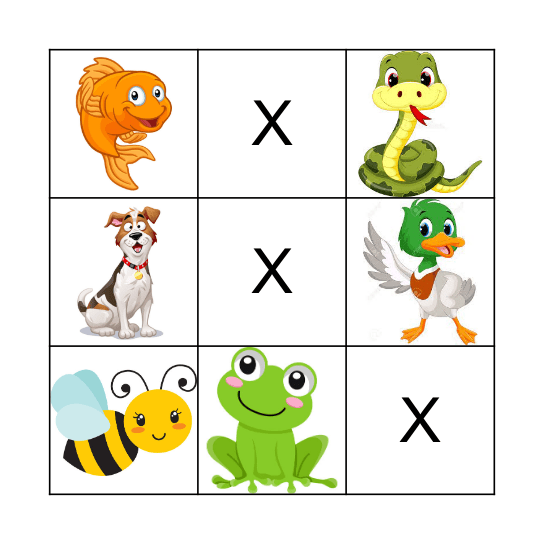 Animals Bingo Card