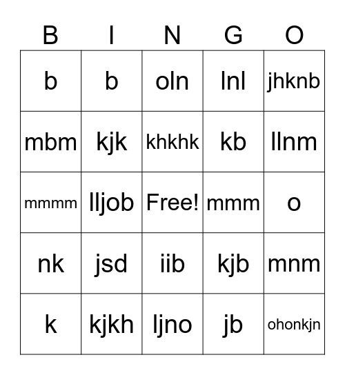 kjkiu888y8 Bingo Card