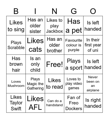 CSG Human Bingo Card