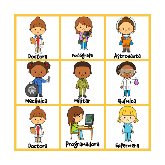 Profesiones Bingo Card