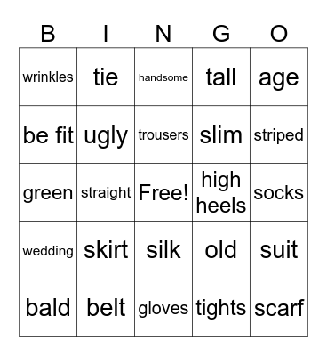 Looks 1 Bingo Card