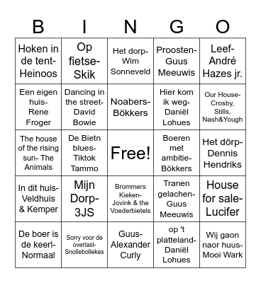 De Buren Bingo! Bingo Card