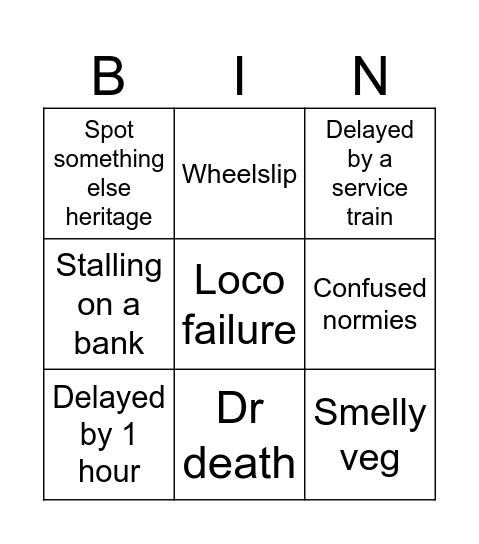 The Mayflower Bingo Card