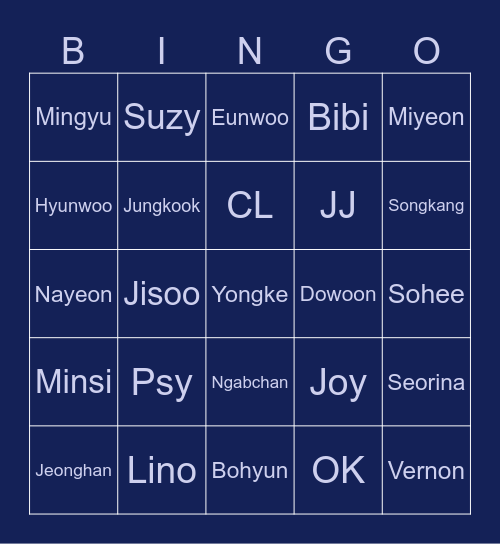 HIMA Bingo Card