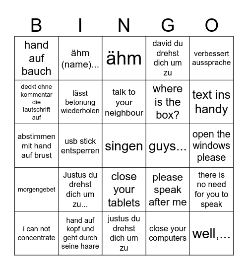 Herr Rüth 30.09 Bingo Card