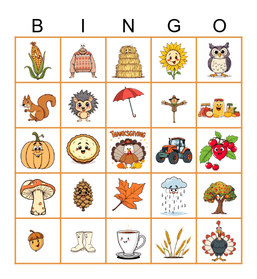 Autumn Bingo Card