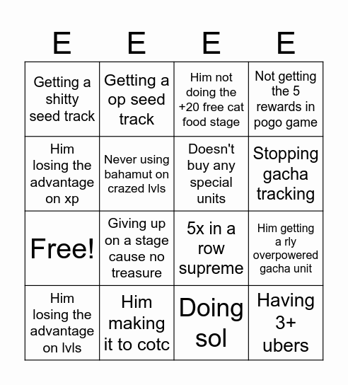 Naser bingo game Bingo Card