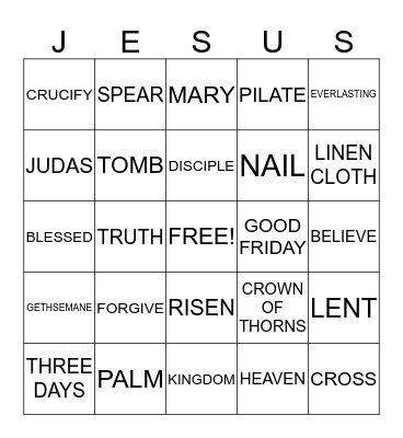 EASTER BINGO Card