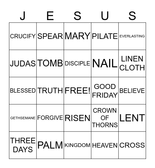 EASTER BINGO Card