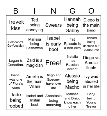 DC4 Early Bingo(not final ver) Bingo Card