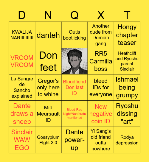 Limbus Company S5 Bingo Card