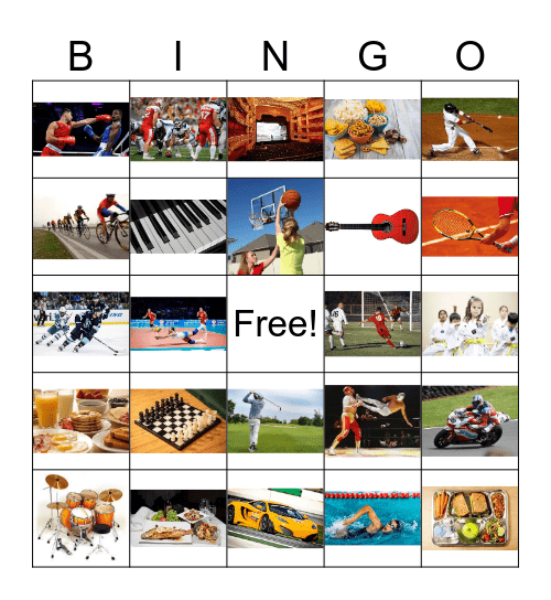 Las actividades extraescolares (fotos) Bingo Card