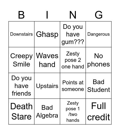 Maths integration season 24/25 Nr 2 Bingo Card