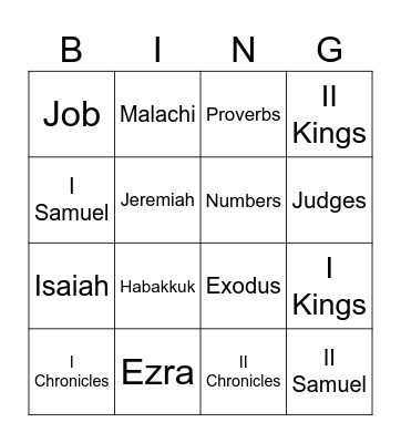 Old Testament Bingo Card