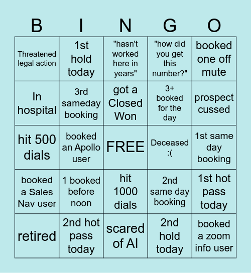 Can only mark one box at a time, no double hitting Bingo Card