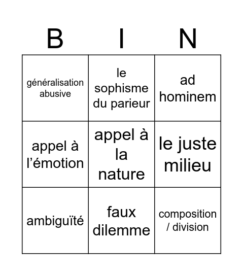 Réunion Bingo Card