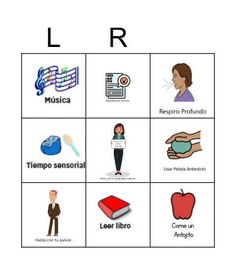 Coping Skills Bingo Card