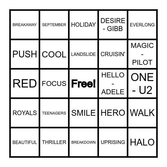 ONE WORD PT. 2 Bingo Card