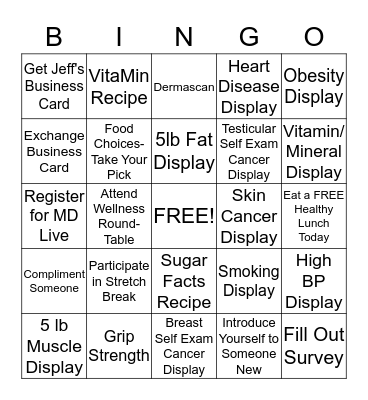 MPR Wellness Bingo Card