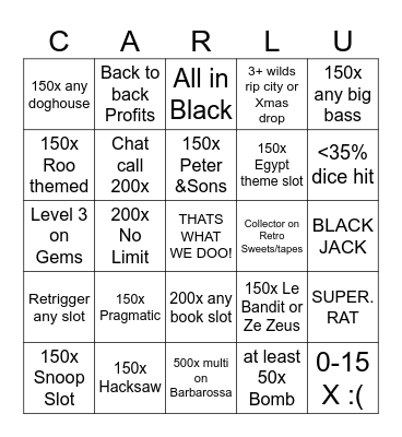 CARLU Bingo Card