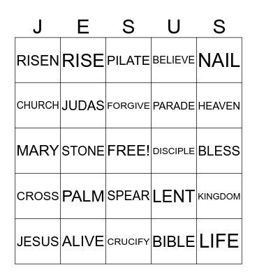 EASTER BINGO Card