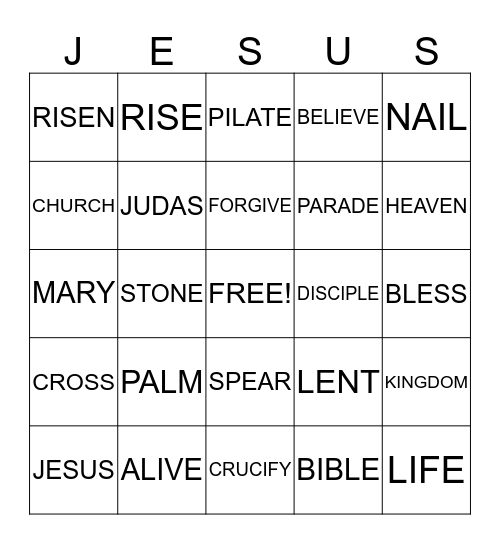 EASTER BINGO Card